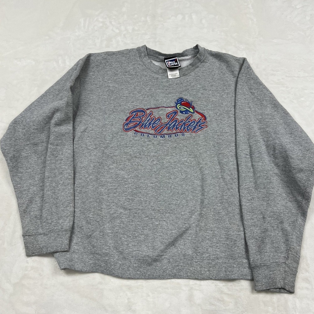 Pro Player Sweatshirt Mens XL Gray Columbus Blue Jackets NHL Crewneck